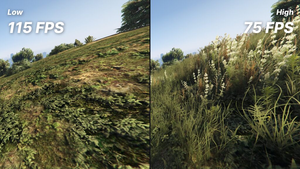 gta 5 settings quality of grass comparison