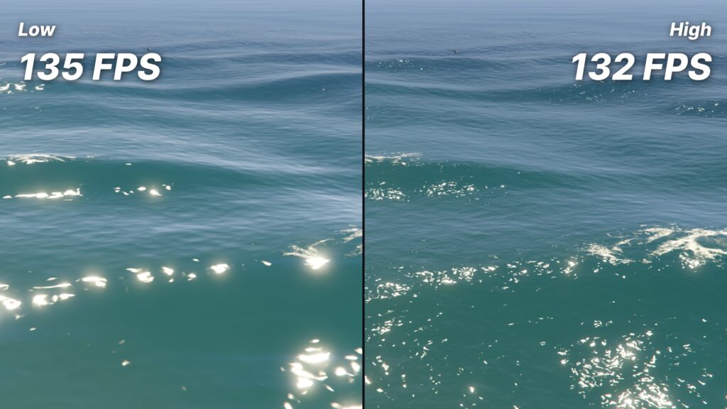 A good choice would be to keep the water quality high to get the best graphics for gta 5 - comparison