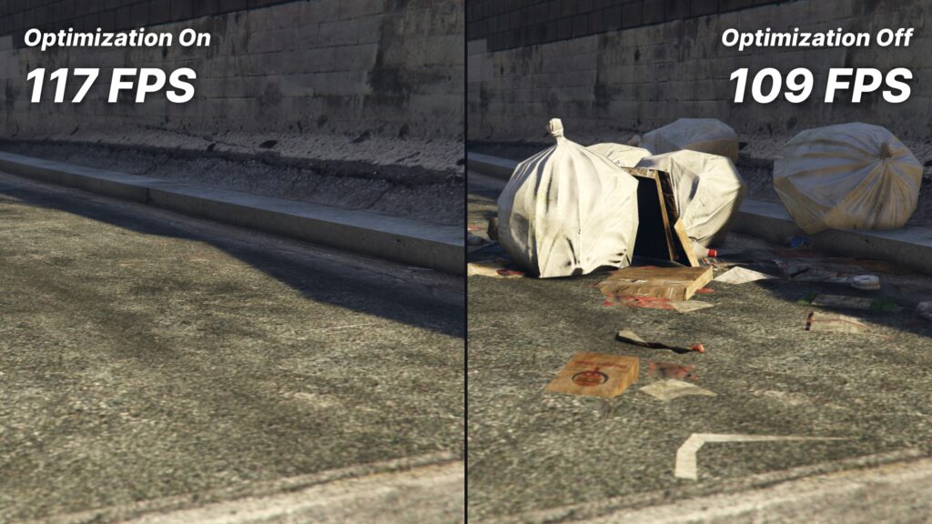 GTA 5: Remove Garbage and get a fps boost with FIveMods - comparison