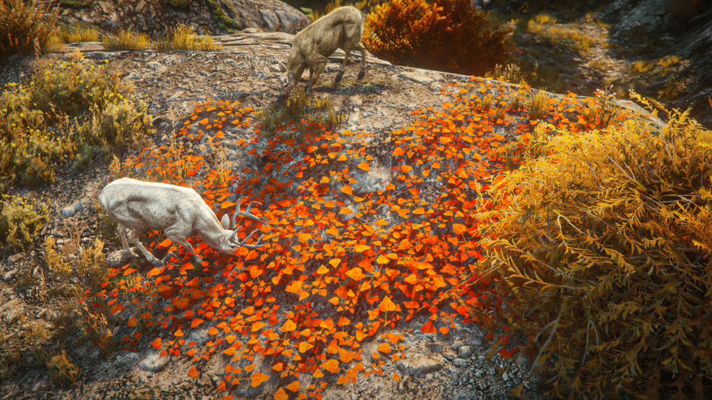 Deers are walking on the vibrant leaves, our GTA 5 mod added