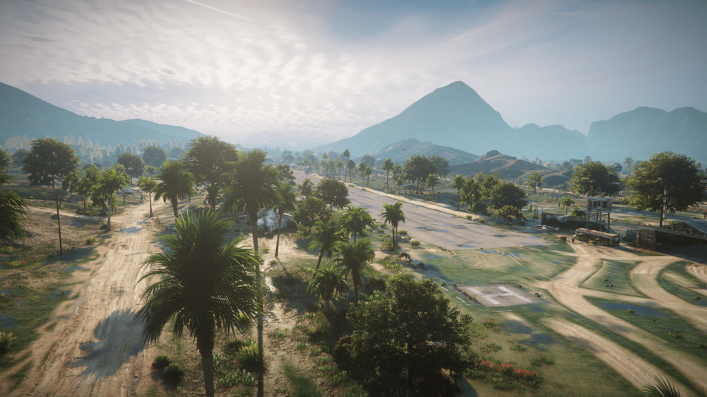 Exotic landscape with green trees after applying Summer Vibe mod