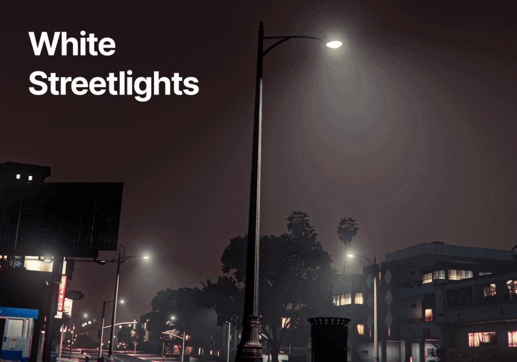 Innovative and contemporary white streetlights in GTA 5