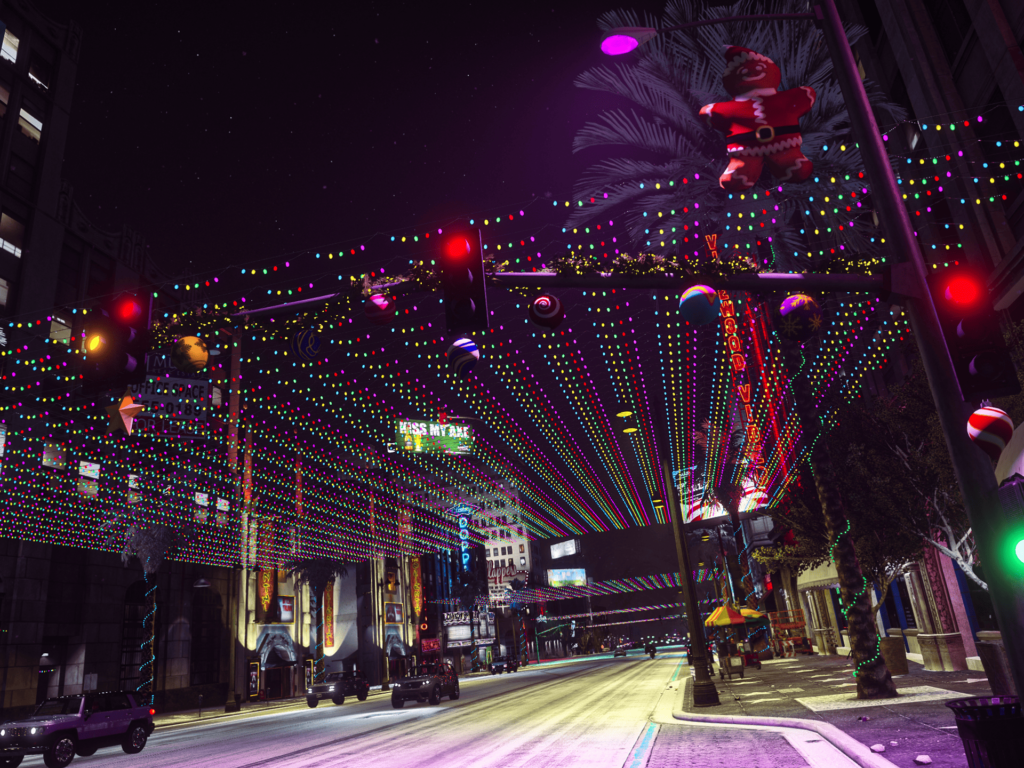 Festive atmosphere with wonderful Christmas decorations in GTA 5