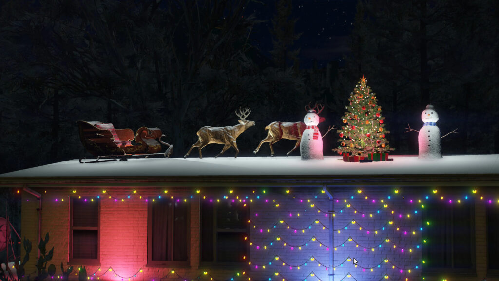 Festive decorations on the roof of the GTA 5 house