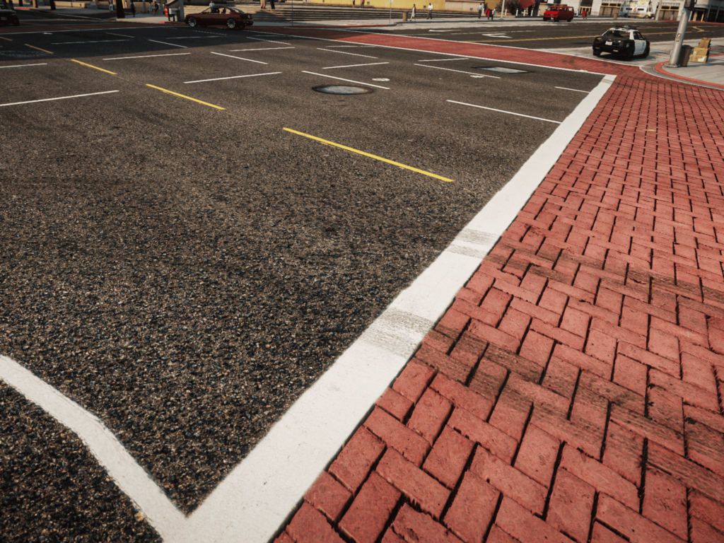 Enhanced image of GTA 5 roads thanks to the Los Angeles Roads mod